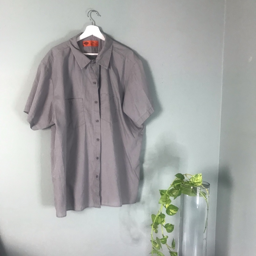 Men’s gray three XL dickies button up shirt